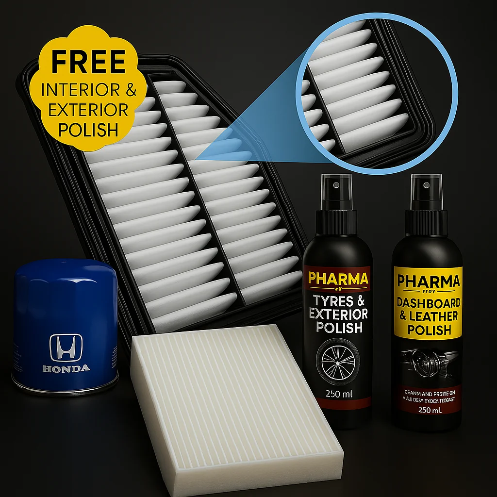 Imported Original Honda Civic 2012-2016 Air, Oil & Cabin Filter Kit – Free Interior & Exterior Polish Included